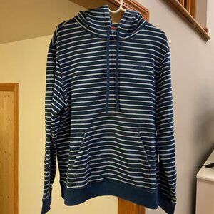 Vineyard Vines Men's Striped Surfside Hoodie in True Indigo, Size XL